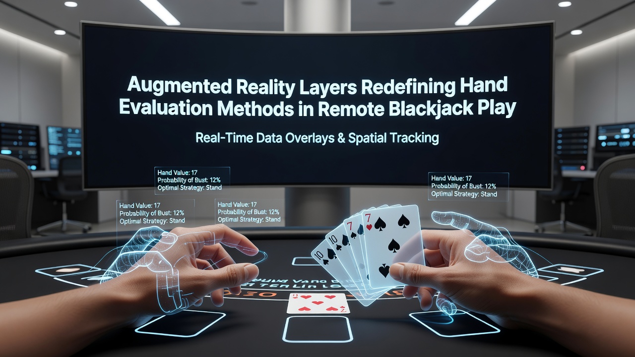 Close-up view of AR annotations showing split decisions and insurance calculations in a live remote blackjack game