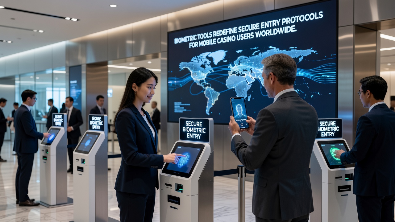 Close-up view of a user completing facial recognition scan on a smartphone for mobile casino access