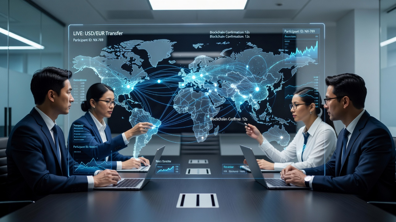 Infographic showing monthly cross-border transaction volumes by region in live table environments