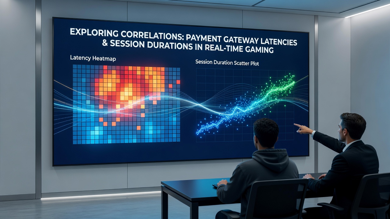 Heatmap visualization of session duration versus payment gateway response time across different game genres