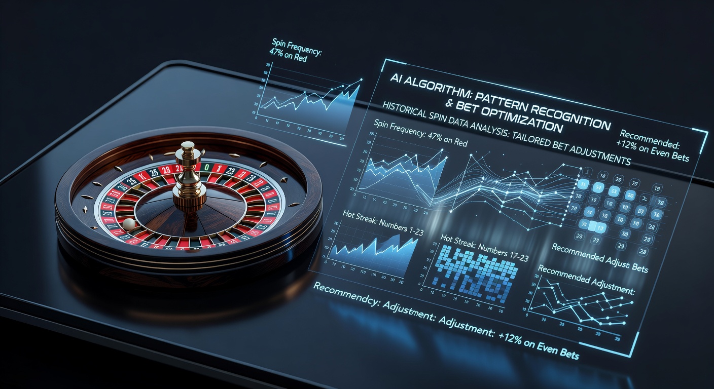 AI dashboard displaying roulette spin data patterns and bet recommendations