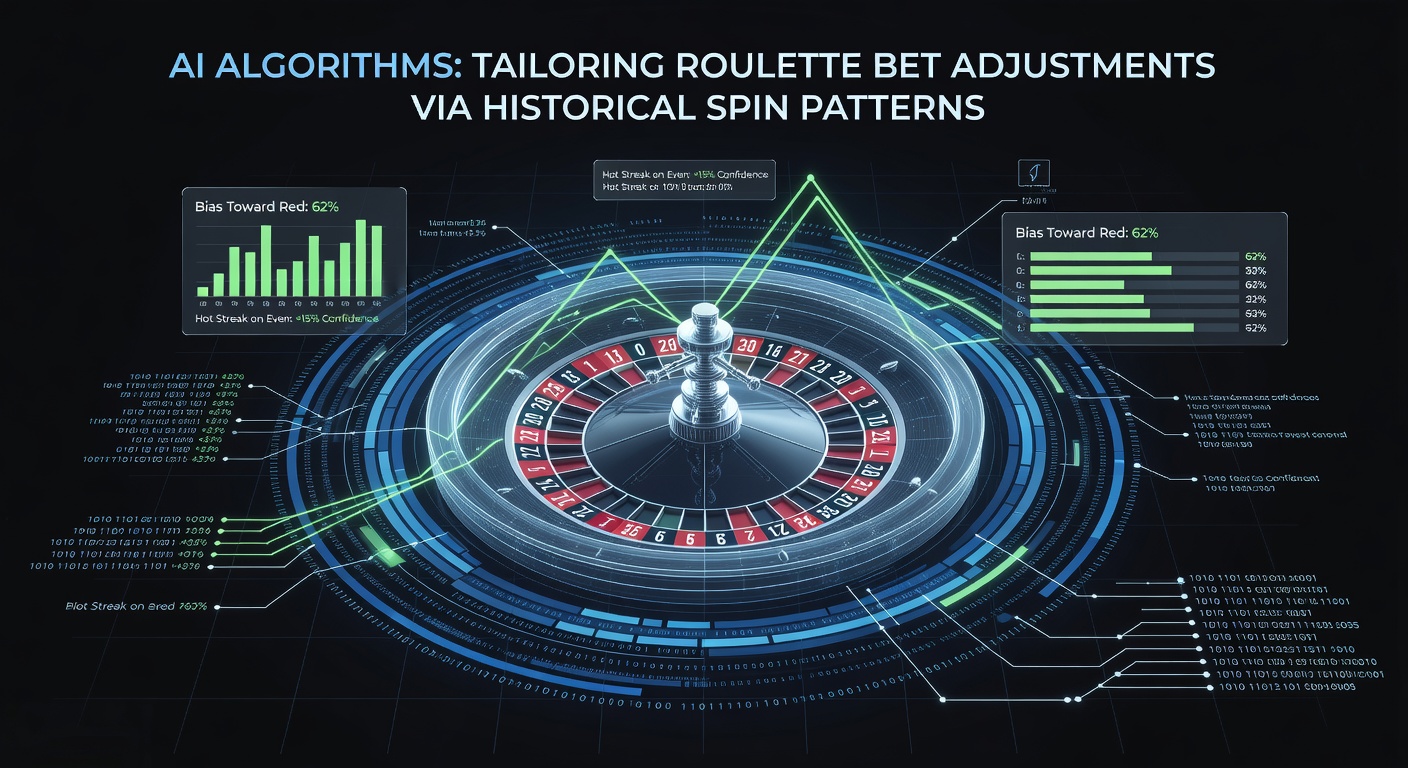 Roulette wheel with overlaid AI analytics graphs showing historical data trends