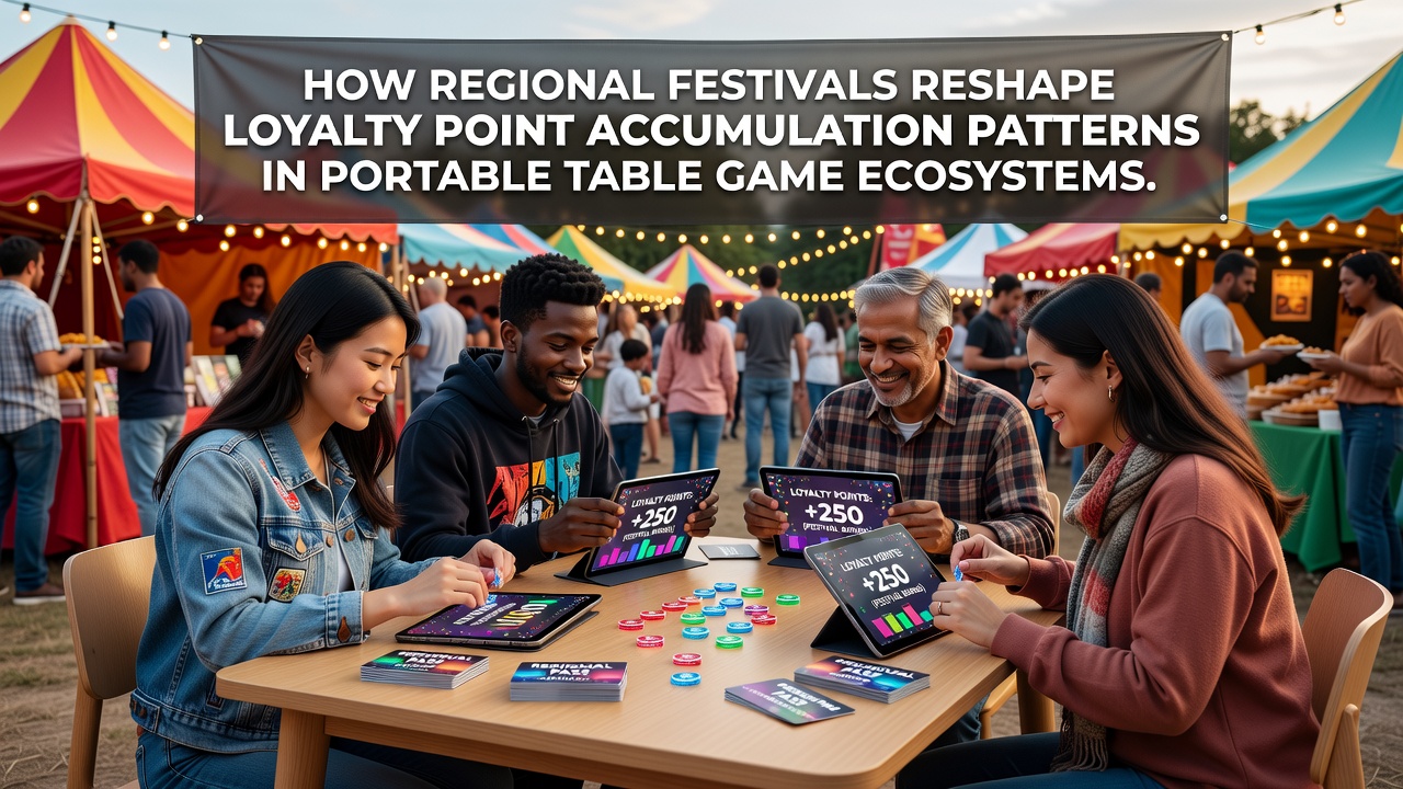 Players engaging with mobile table games during a regional festival event