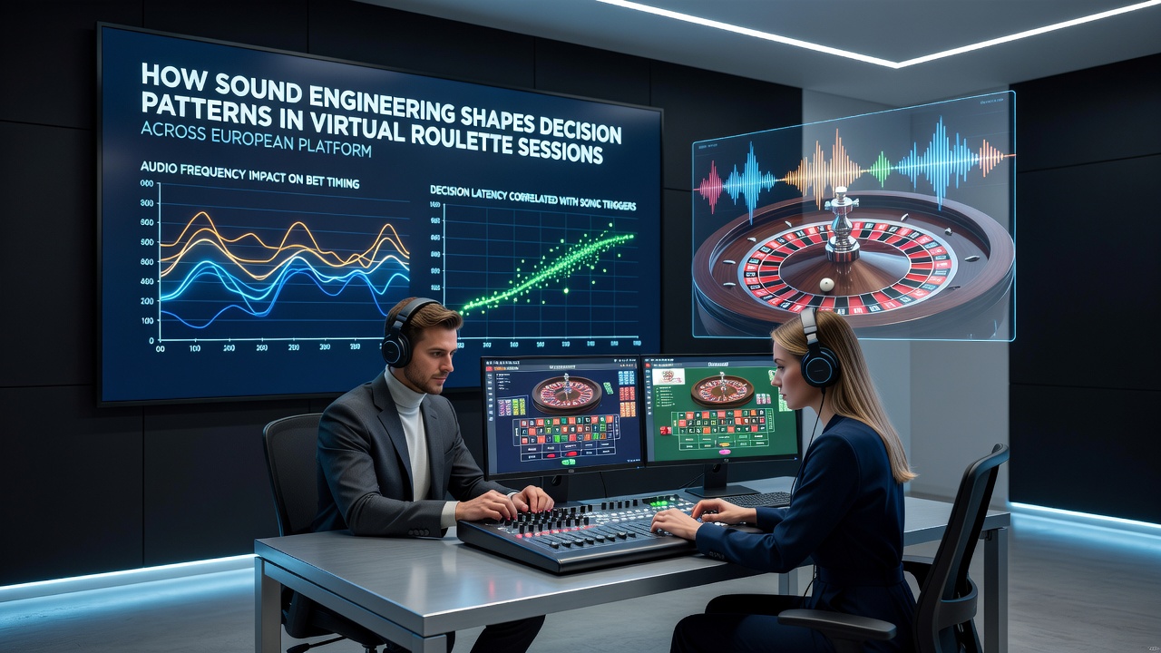 Player interface displaying roulette table with overlaid audio spectrum analysis during active session